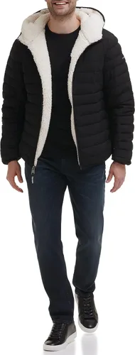 Miniatura 10 de Calvin Klein Men's Hooded Down Jacket Quilted Coat Sherpa Lined