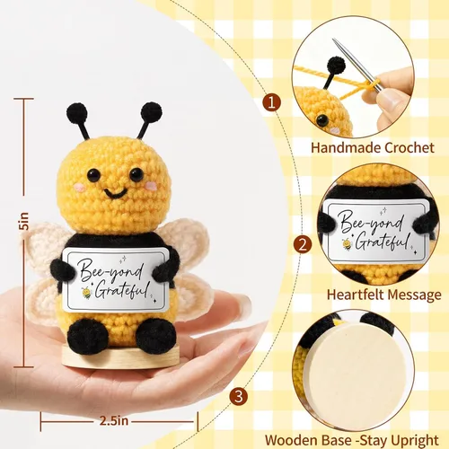Miniatura 6 de Regalos de agradecimiento para mujeres, apoyo emocional de ganchillo, regalos administrativos para el día profesional, cesta de Pascua, regalo