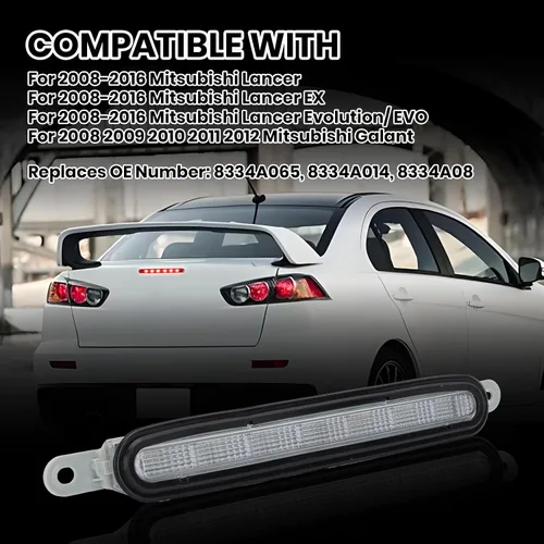 Miniatura 2 de 3ª luz de freno de montaje alto para Mitsubishi Lancer/Lancer Evo/Lancer EX 2008 2009 2010 2011 2012 2013 2014 2015 2016