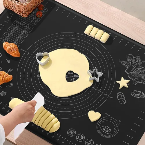 Miniatura 7 de Tapete de Silicona para Hornear de 28" x 20" de Grosor Extra para Amasar con Medidas y Elevación de Bordes, Tapete de Repostería de Silicona