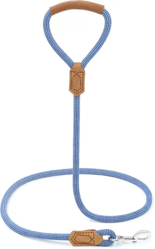 Miniatura 7 de Mile High Life Correa para perro de cuero premium Correa de cuerda resistente Asa de cuero Cierre fuerte de aleación de zinc Perros Mango