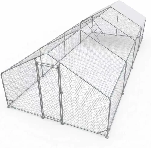 Miniatura 16 de Gallinero grande de metal para gallinero, corral para 40 pollos, jaula de aves de corral con cubierta impermeable para conejos, pato, corren