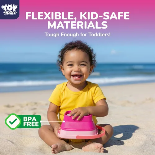 Miniatura 8 de TOY Life Unicorn Beach Toys for Girls Ages 4-8, Collapsible Silicone Sand Toys Set with Bucket, Molds & Shovels, Travel Beach Toys, Sandbox & Snow