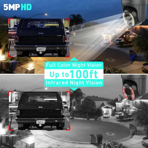 Miniatura 5 de SOLIOM Cámara de seguridad de 5 MP para exteriores con zoom óptico de 10X, cámaras de seguridad celular 4G LTE para seguridad del hogar con batería