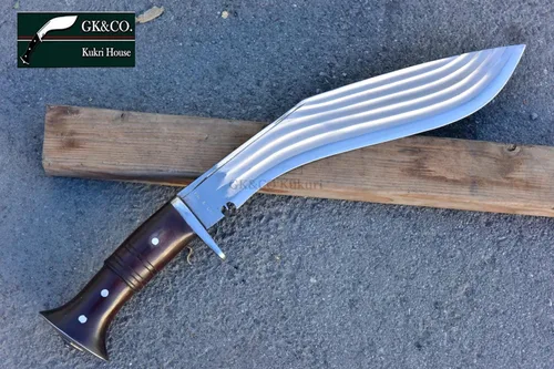 Miniatura 3 de GK&CO. Kukri House Auténtico Kukri/Khukuri 14.5" Hoja 5" Chirra (5 Fuller) Gorkha Bloqueador de cuchillos Mango de palisandro-GK - Hecho a mano