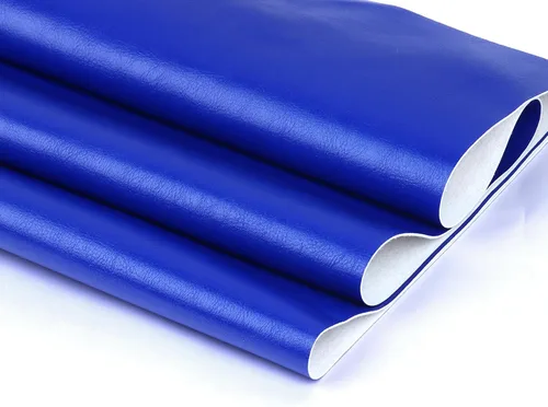Miniatura 3 de Rollo de hojas de piel sintética de color liso liso de 12 x 53 pulgadas, muy adecuadas para hacer manualidades, aretes de cuero, lazos, costura Azul