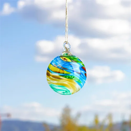 Miniatura 2 de QFkris Bola de adornos de Navidad de vidrio soplado de 4 pulgadas para árbol de Navidad, adornos de vidrio soplado a mano, bolas de observación