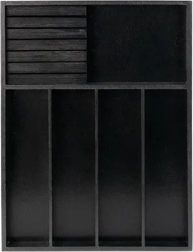 VaeFae Organizador de cubiertos de bambú, soporte para utensilios para cajón, bandeja de cubiertos de madera con separador para cajón de cocina,