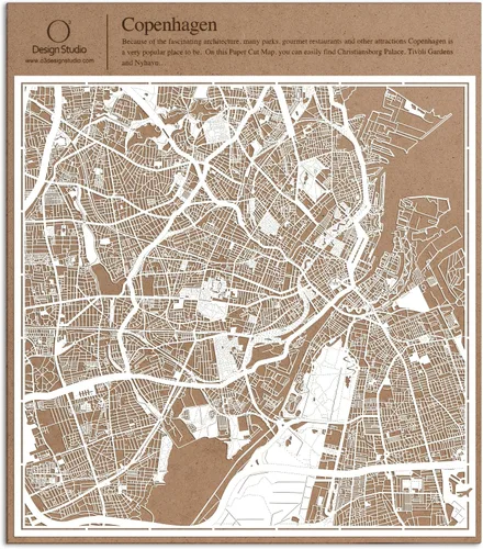 Miniatura 64 de O3 Design Studio Aberdeen - Mapa de papel cortado en papel blanco de 12 x 12 pulgadas