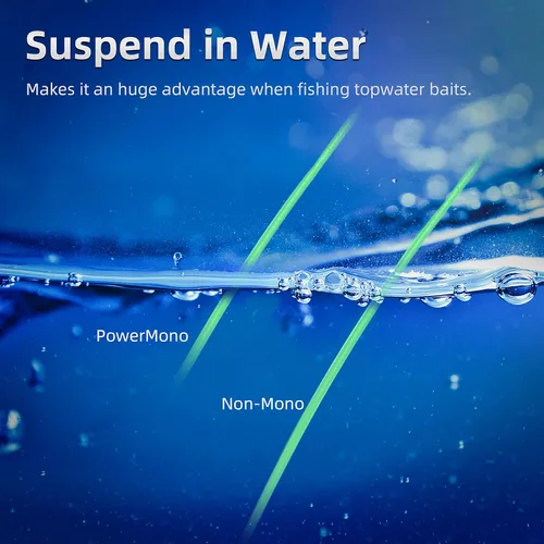 Miniatura 4 de Runcl PowerMono - Línea de pesca monofilamento de 300/500/1000 yardas, máxima resistencia, amortiguación de sacudidas, suspensión en agua, nudos