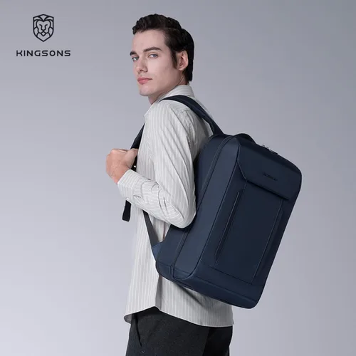 Miniatura 7 de Kingsons Mochila con compartimento para laptop de 15.6 pulgadas para hombres, mochila de negocios delgada y duradera para el trabajo, viajes