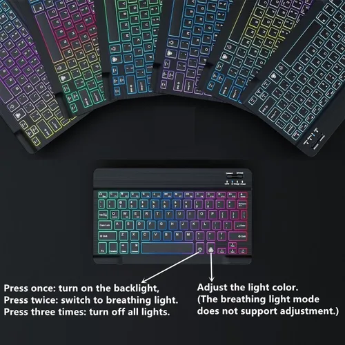 Miniatura 3 de kaidisen Funda con teclado retroiluminado colorido para Galaxy Tab S6 Lite de 10.4 pulgadas con teclado magnético desmontable Bluetooth RGB