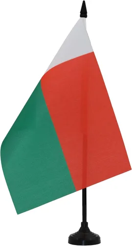 Miniatura 240 de AZ FLAG Sierra Leone Bandera de mesa 5'' x 8'' - Bandera de escritorio de Sierra Leona 21 x 14 cm - Bastón y base de plástico negro