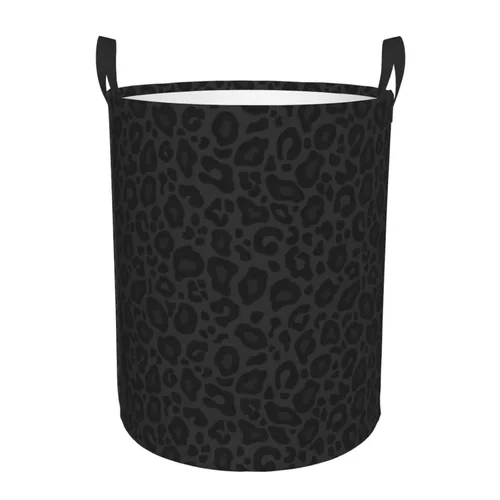 Miniatura 10 de Cesta redonda de ropa sucia africana negra para guardar ropa, juguetes, organizador de ropa, para el hogar, baño, dormitorio, guardería, 38 l