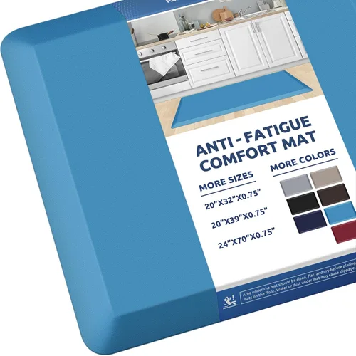 Miniatura 29 de KitchenClouds Alfombra de cocina acolchada anti fatiga, 17.3 x 60 pulgadas, impermeable, antideslizante, tapete de escritorio cómodo, para cocina