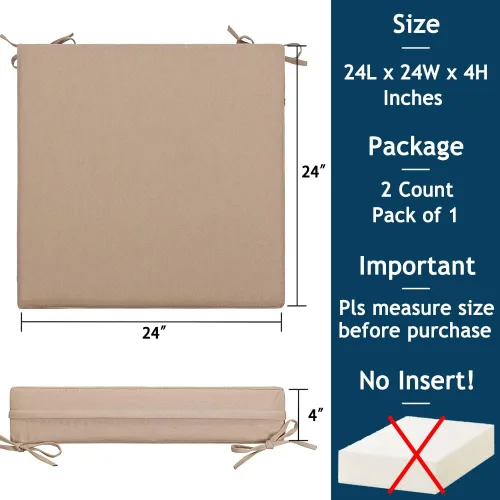 Miniatura 3 de Magpie Fabrics - Juego de fundas para cojines de patio de 2 (solo funda de repuesto, sin inserto!), Funda para silla de asiento profundo impermeable