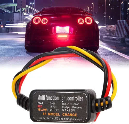 Miniatura 6 de Acouto Controlador estroboscópico de luz de freno, módulo de intermitente automático para coche, 4 unidades DC9‑26V, controlador estroboscópico LED