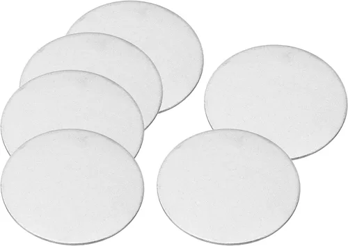 Miniatura 8 de PATIKIL Disco de acero de 1.260 in, 10 etiquetas redondas de metal para estampado en blanco, placa de disco circular circular de metal, placa