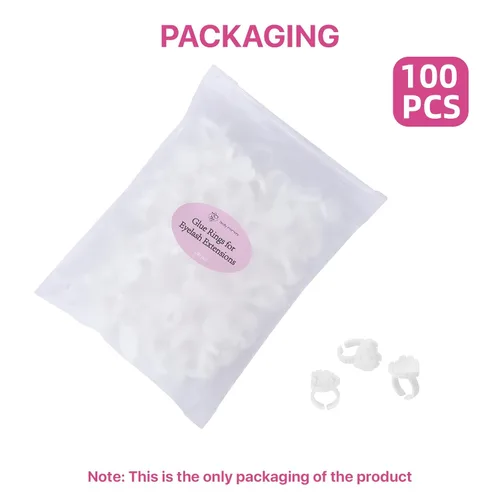 Miniatura 5 de Pretty memory - Anillos de pegamento para extensiones de pestañas, 100 unidades, anillos de pestañas inteligentes, con forma de corazón, soporte