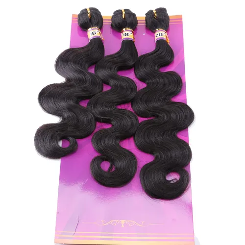 Miniatura 13 de Extensiones de cabello ondulado sintético de color rojo vino 3 paquetes de 16 18 20 pulgadas, color ombre de negro a burdeos, trenza de cabello