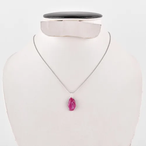 Miniatura 6 de Collar con colgante de gemas naturales, piedras en bruto, chapado en plata, cristales sanadores de chakras, hecho a mano, boda, cumpleaños