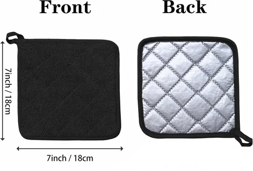 Miniatura 2 de Soporte para ollas de horno de algodón resistente al calor, para cocina, guantes de horno para cocinar, cuadrado, 7 x 7 pulgadas, juego de 6