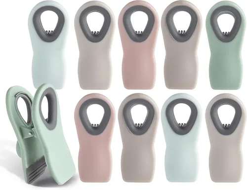 Miniatura 20 de COOK WITH COLOR Clips para bolsas de chips con imán para almacenamiento de alimentos con agarre hermético para bolsas de pan, bolsas de aperitivos