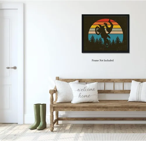 Miniatura 4 de Govivo Motocross Bedroom Decor - Wall Art for Teen Boys Bedroom - Motor Bike Home Decor - Moto cross Accessories - Kids Dirt Bike Room Decor - 30x24