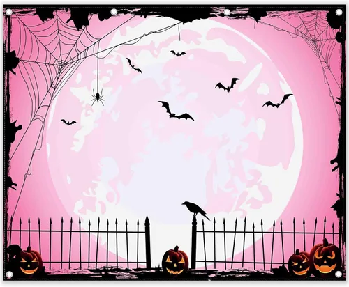 Miniatura 10 de Telón de fondo naranja para fotos de Halloween de 10 x 8 pies para fiestas, parche de calabaza grande, luna, fotografía, fondo, bruja para niños