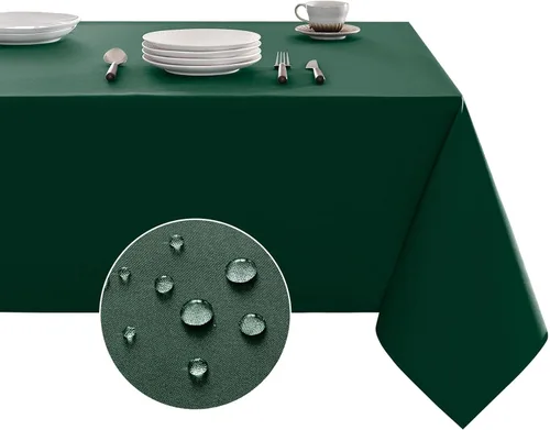 Miniatura 17 de Veblandy Mantel rectangular impermeable, a prueba de derrames, sin arrugas, mantel lavable, decoración de mesa de cocina, comedor, mantel de tela