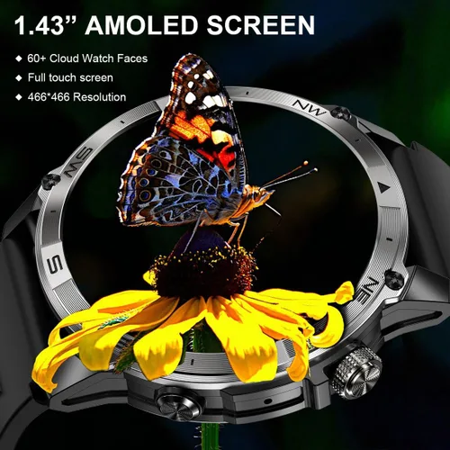 Miniatura 6 de Reloj inteligente para hombres y mujeres, rastreador de actividad física con GPS y brújula, pantalla AMOLED de 1.43 pulgadas, relojes de fitness