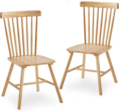 Miniatura 17 de Juego de 4 sillas de comedor tapizadas de madera maciza con asiento marrón acolchado de piel sintética para el hogar, cocina, sala de estar, comedor