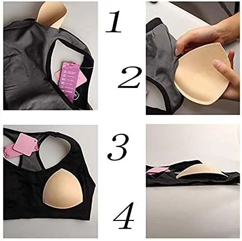 Miniatura 6 de Fypxd 6 pares de almohadillas de sujetador extraíbles push up para sujetador deportivo y bikini tops (beige)