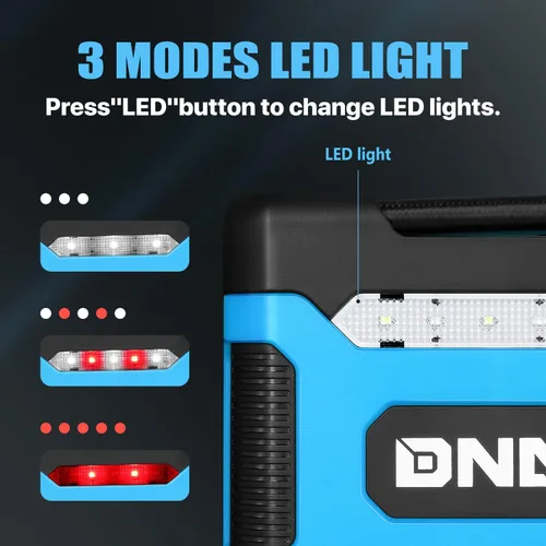 Miniatura 4 de DNA MOTORING TOOLS-00213 Inflador de neumáticos digital azul de 12V CC, compresor de aire portátil con manómetro para autos, bicicletas