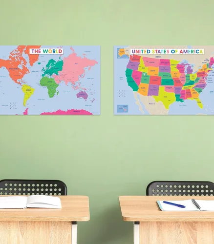 Miniatura 5 de Carson Dellosa 12 pósteres educativos, mapas de 11 x 17 pulgadas, suma, valor posicional, resta, división, gráficos de multiplicación y arte