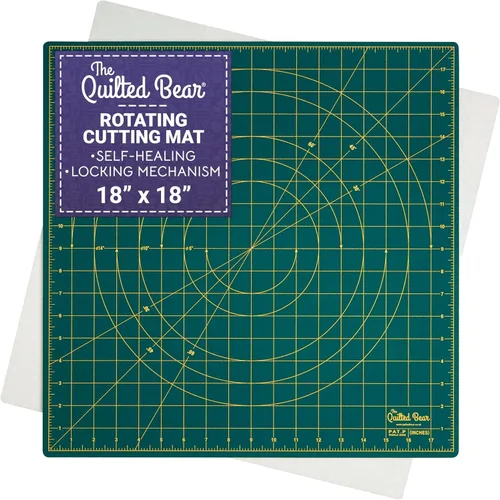 Miniatura 9 de The Quilted Bear Alfombrilla de Corte Giratoria de 18" x 18" - Tabla de Corte Autorreparable con Bloqueo y Rotación para Costura, Tela y Acolchado