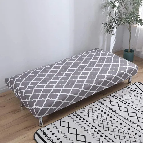 Miniatura 4 de MIFXIN Funda elástica para sofá cama sin brazos, funda de elastano para futón, plegable, sin reposabrazos, protector de muebles para sofá cama