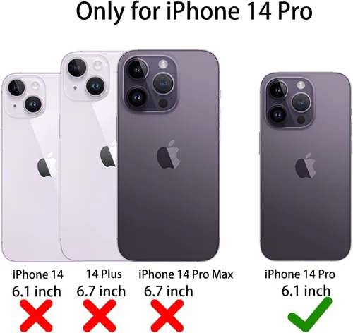 Miniatura 7 de Funda para iPhone 14 Pro con 2 protectores de pantalla, resistente protección contra caídas a prueba de golpes, cuerpo completo, 3 capas, militar