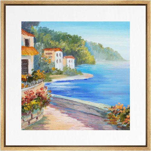Miniatura 41 de SIGNWIN Lienzo enmarcado para pared, diseño retro de cielo azul y nube, paisaje, naturaleza, ilustraciones de área silvestre, bellas artes, casa