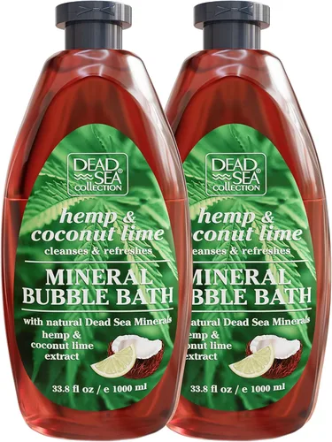 Miniatura 9 de Dead Sea Collection Baño de burbujas con flor de cerezo para mujeres y hombres, aceite de semillas de cereza y sal del mar muerto, piel nutritiva e