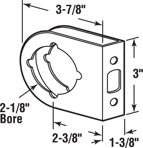 Miniatura 2 de Prime-Line U 10260 - Placa de refuerzo de puerta y cerradura de orificio único de latón para puertas de 1-3/8 pulgadas de grosor, acabado de latón
