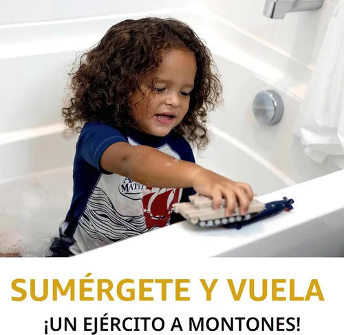 Miniatura 7 de SplashEZ Juguetes de Baño para Niños de 4-8 Años, Juguetes de Baño para Niños Varones, Sin Moho Sin Agujeros Sellados, Conjunto de Juego Militar