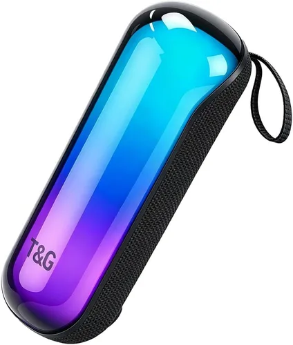 T&G Altavoces Bluetooth, Altavoz Estéreo Inalámbrico Portátil con Luces de Colores, IPX4 Impermeable, Regalos de Elefante Blanco para Adultos,