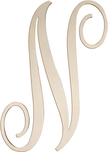 Miniatura 20 de Letras de madera cursivas para decoración de pared, letras grandes de madera de 14 pulgadas, monograma sin terminar, letras de madera, manualidades