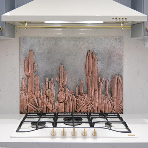 Miniatura 11 de Protector contra salpicaduras de cocina, salpicadero de cobre con símbolo del suroeste, panel de cobre personalizado, azulejos de cobre hechos a