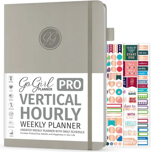 Miniatura 14 de GoGirl Planner PRO Schedule - Agenda sin fecha con ranuras horarias, organizador mensual, semanal y diario, libro de citas para gestión del tiempo