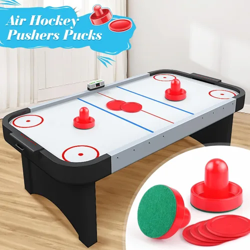 Miniatura 4 de 3 juegos de mini discos y paletas de hockey de aire de 2.362 in, empujadores de hockey de aire, paletas, remos rojos, accesorios de repuesto