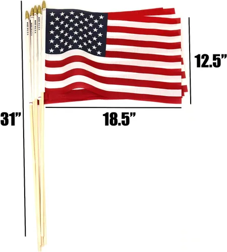 Miniatura 3 de GIFTEXPRESS 24 banderas de 12 x 18 pulgadas fabricadas en Estados Unidos impresas con punta de lanza, 4 de julio y Día de los Caídos de Estados