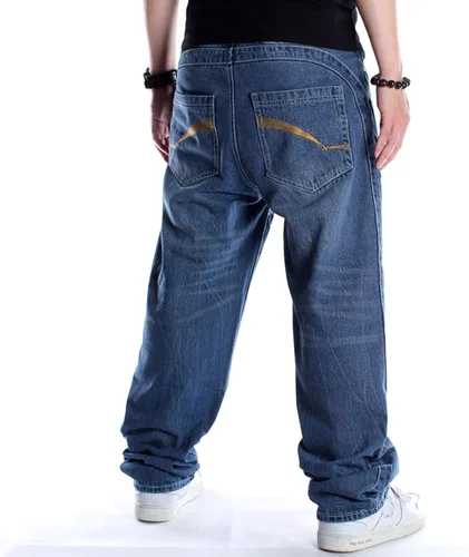 Miniatura 5 de Y2K Jeans - Pantalones de mezclilla para hombre, estilo hip hop, estilo vintage, bordados, estilo gótico, recto, holgados, pierna ancha