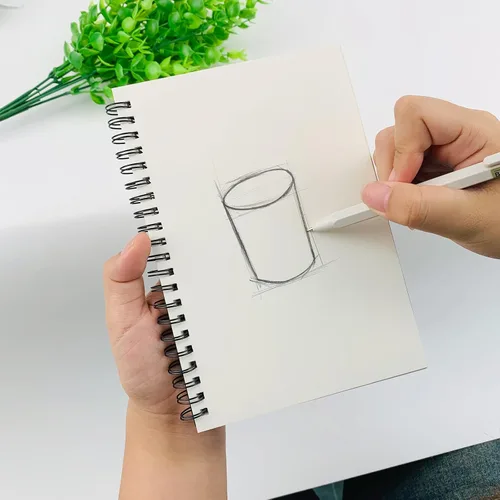 Miniatura 5 de DSTELIN Cuaderno de espiral en blanco, 1 paquete, tapa suave, libro de bocetos, 100 páginas/50 hojas, 7.5 x 5.1 pulgadas (negro)
